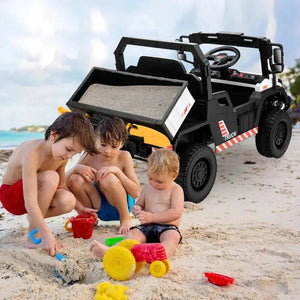 Side profile of 12V kids electric dump truck ride-on car