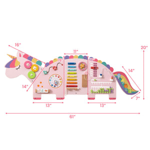 Kids activity wall board with multiple Montessori learning games1