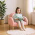Kids armchair upholstered in soft teddy fleece fabric