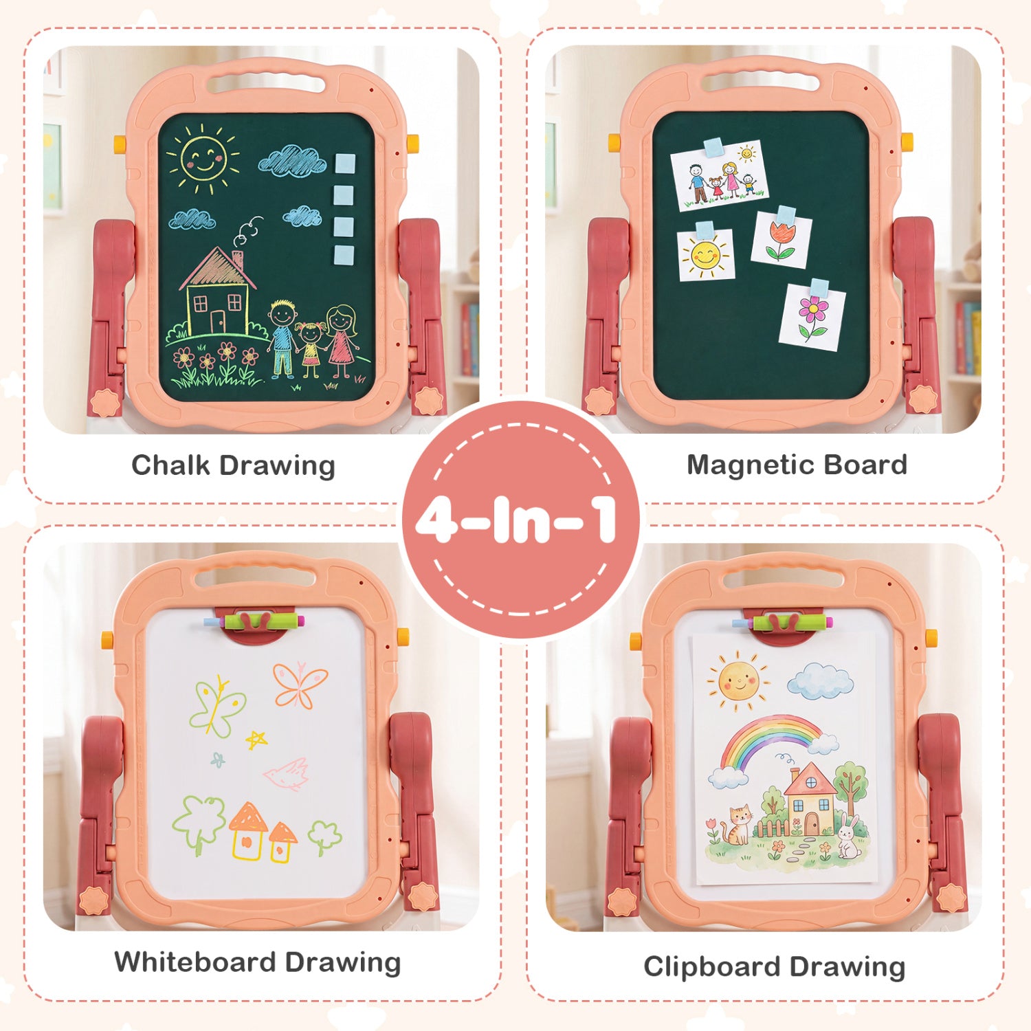 Kids art easel with complete drawing accessories included2