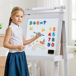 Kids easel with storage trays and paint cups2