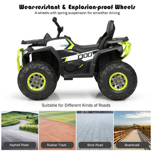 Toy ATV with wear-resistant and explosion-proof wheels on a white background