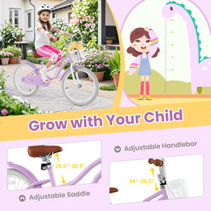 Child on a bicycle with a growth chart and bike details overlay