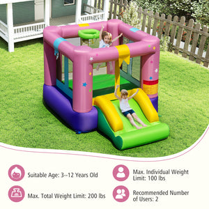 Front view of inflatable bounce house for kids