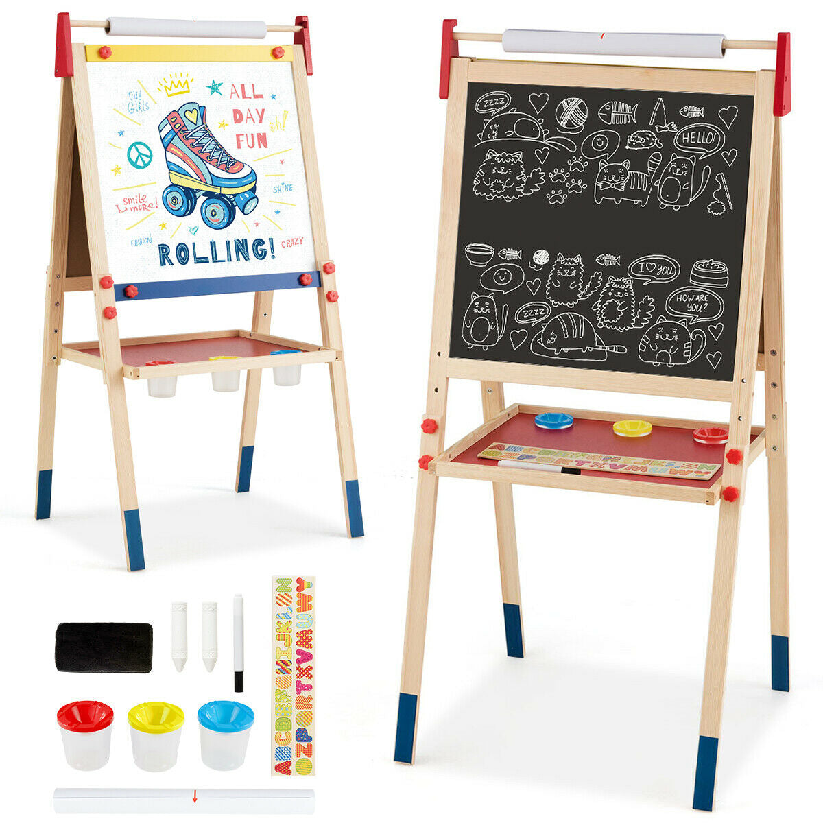 Kids chalkboard easel for creative drawing and writing