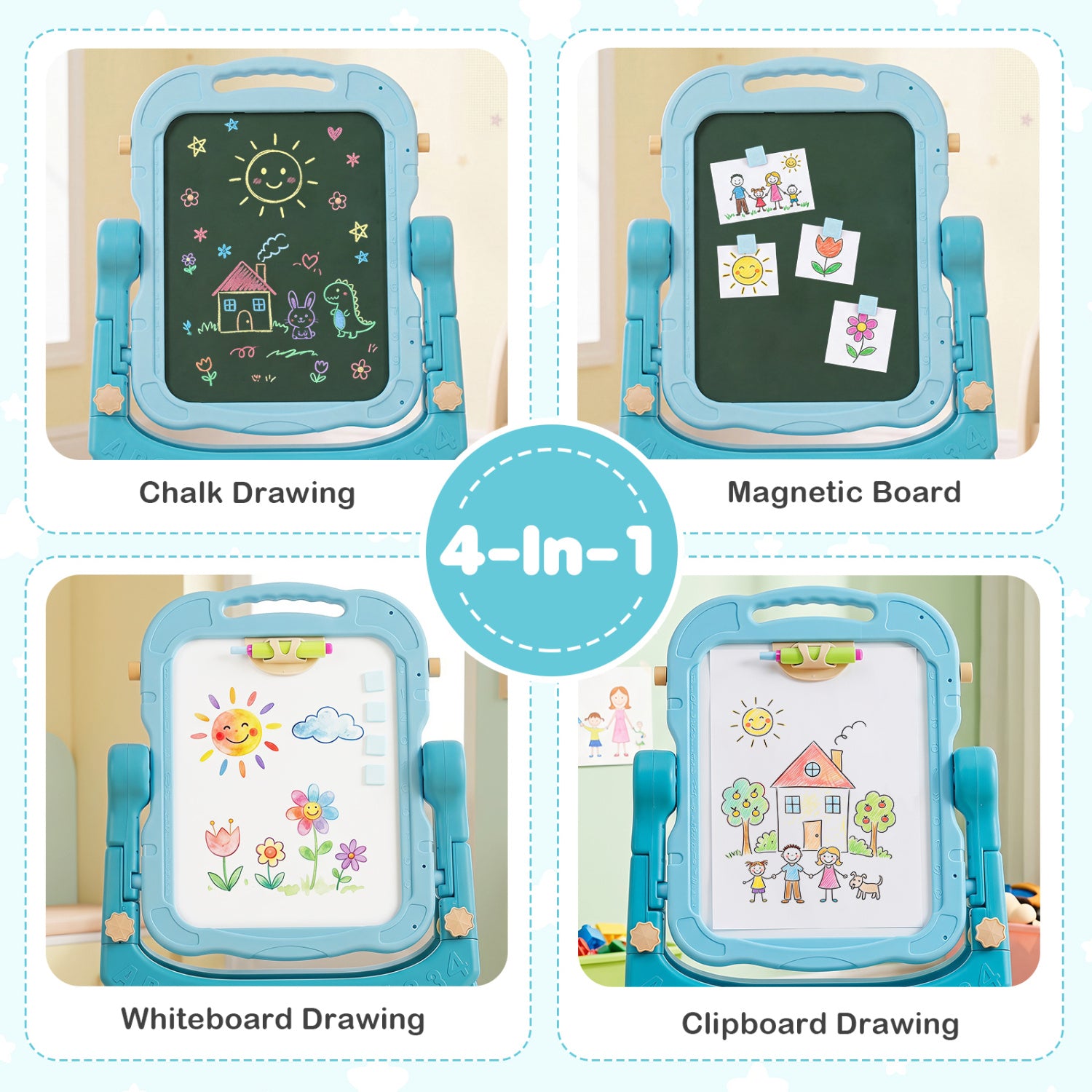Kids chalkboard easel for creative drawing and writing2