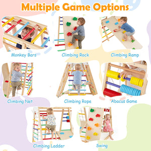 Indoor jungle gym with climbing net for active kids