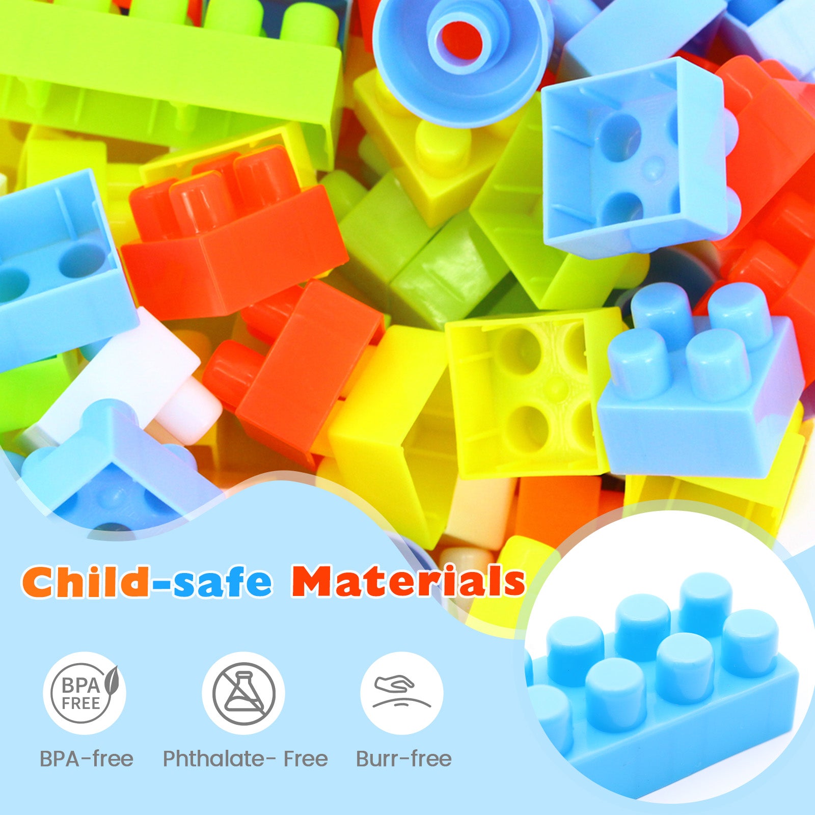 Kids construction blocks for creative building and STEM learning