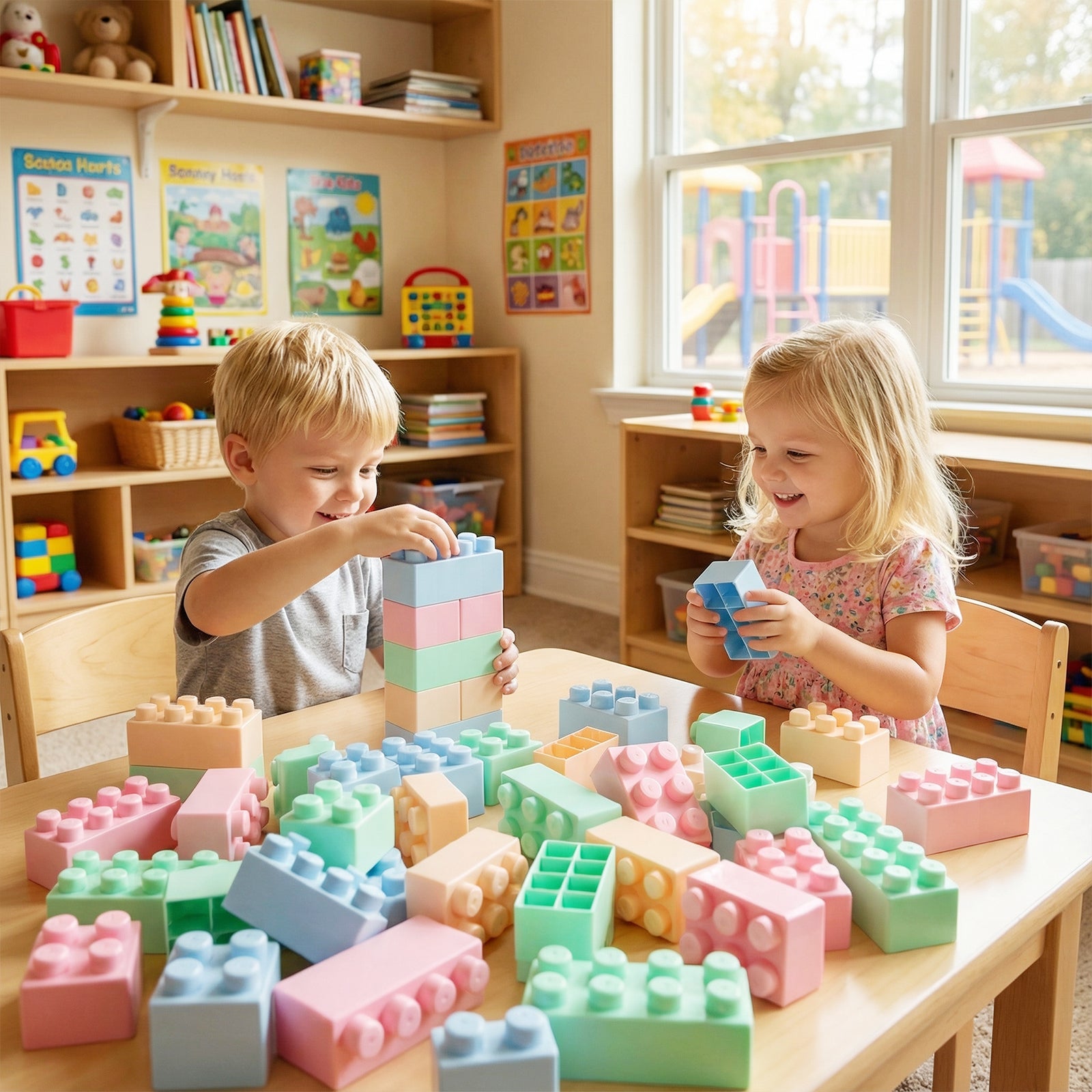 Kids construction block set for imaginative indoor educational play1