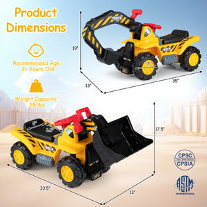 ride on excavator with engine sound effects