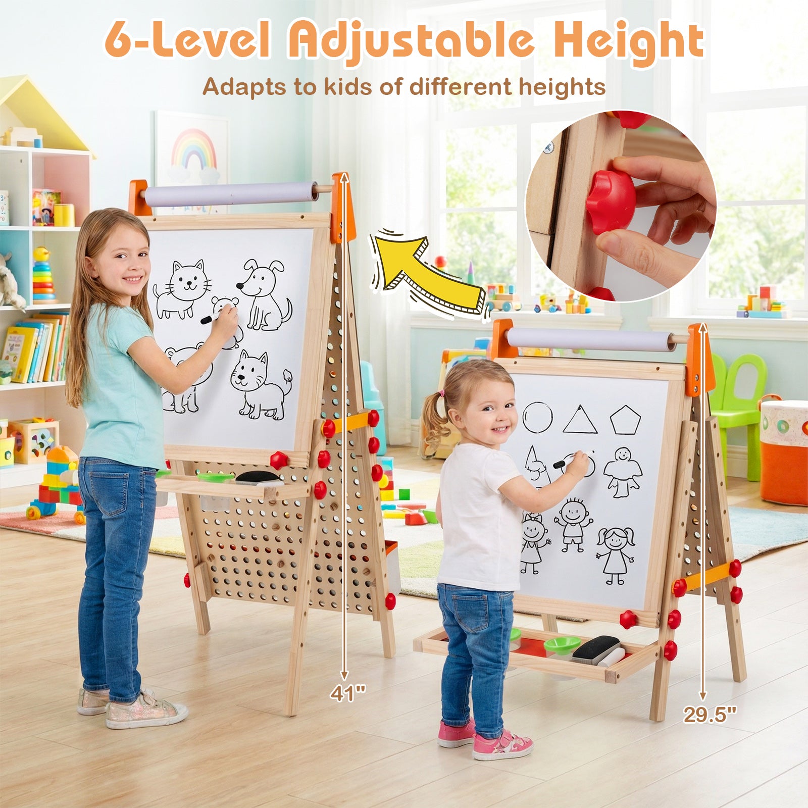 Children's drawing board with multiple creative activities1