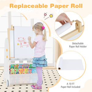 Kids drawing easel with replaceable paper roll for endless creativity