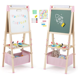 Kids art easel with removable fabric storage bag