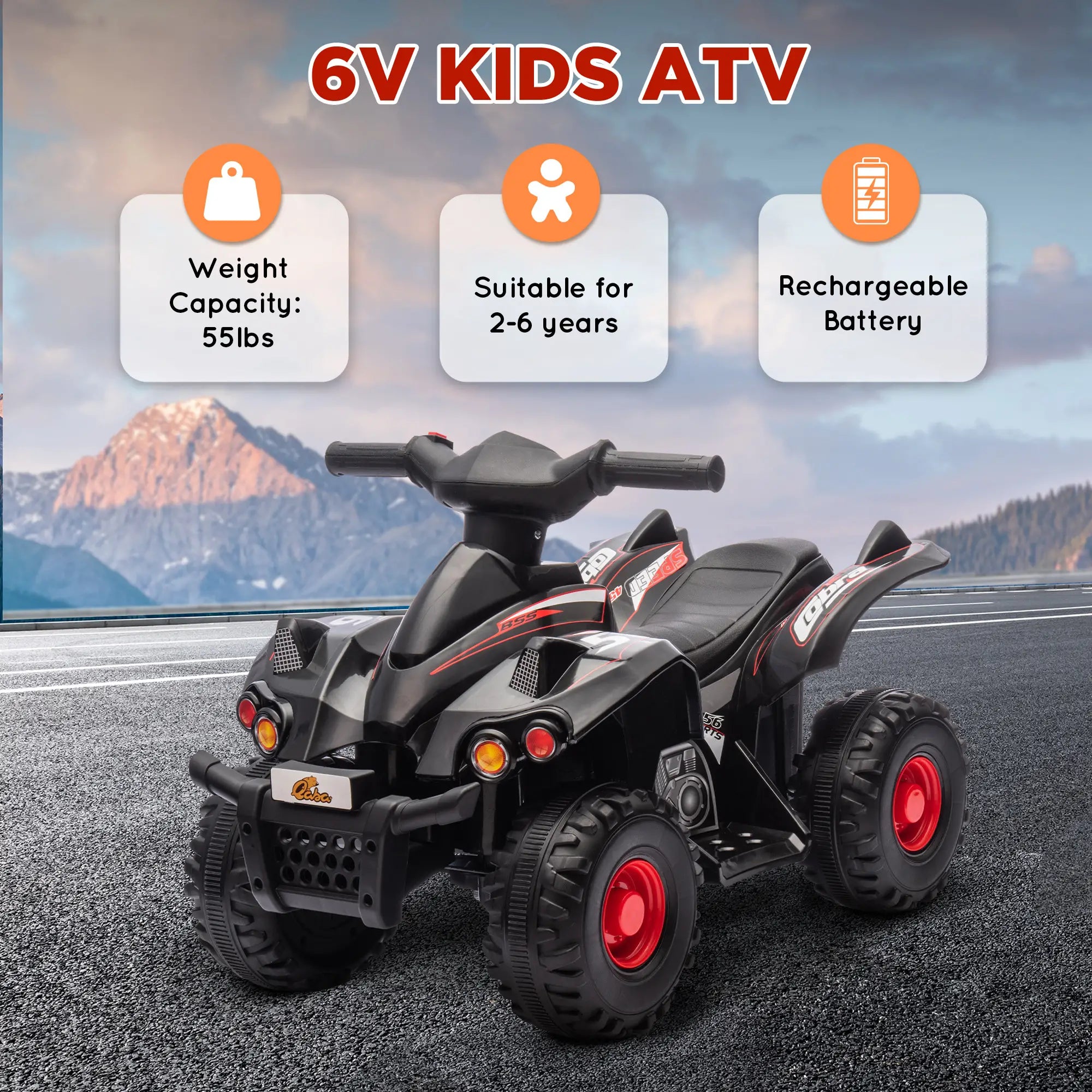 Rechargeable kids electric vehicle with durable frame
