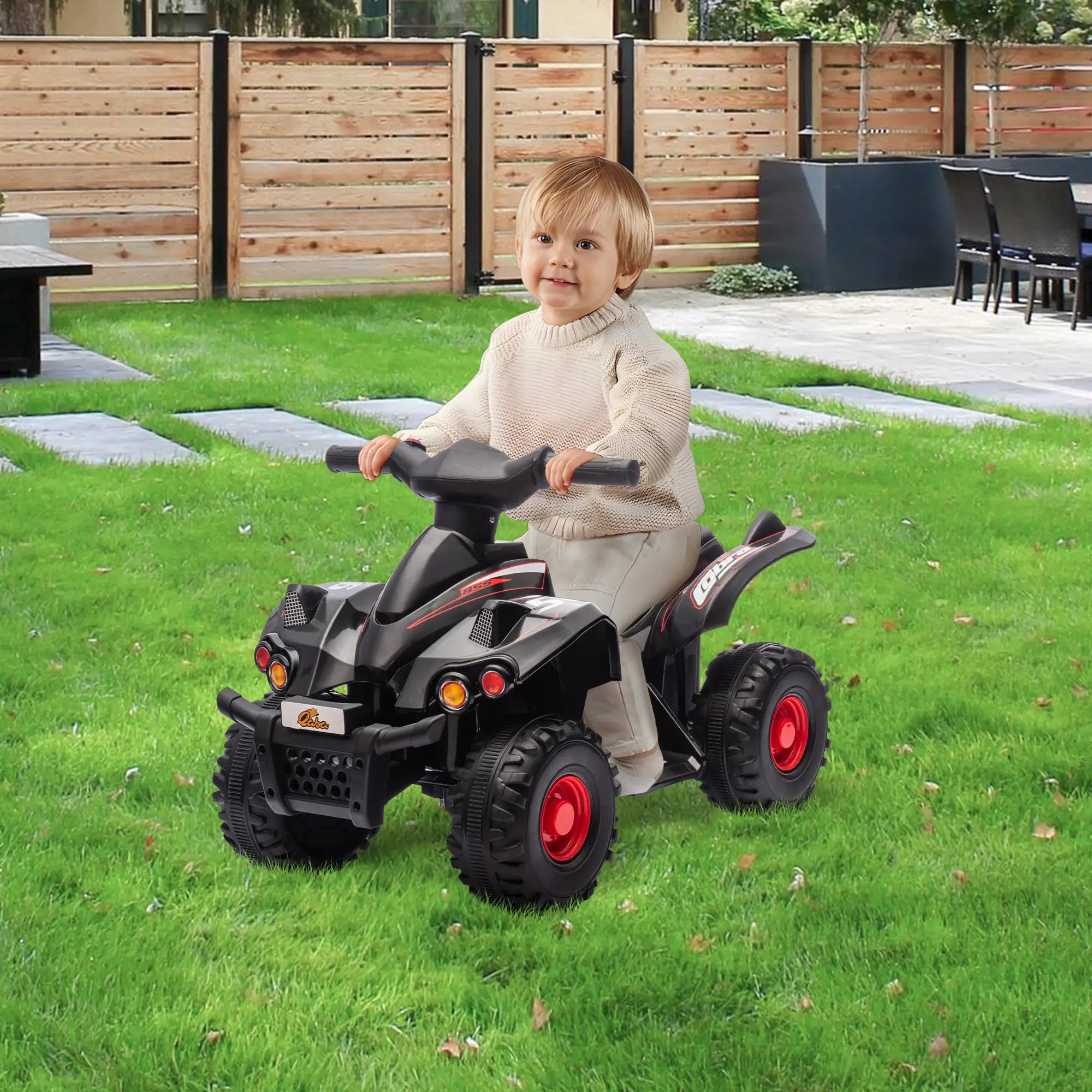 Compact ride-on ATV for toddlers and preschoolers