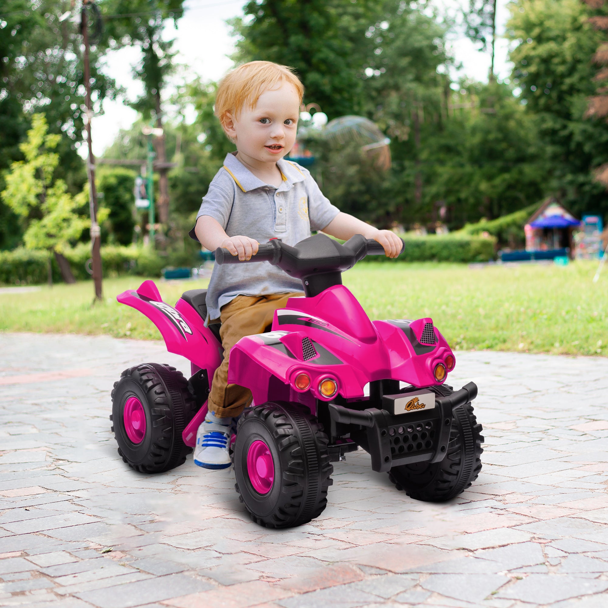 Realistic electric quad ride-on for kids outdoor play