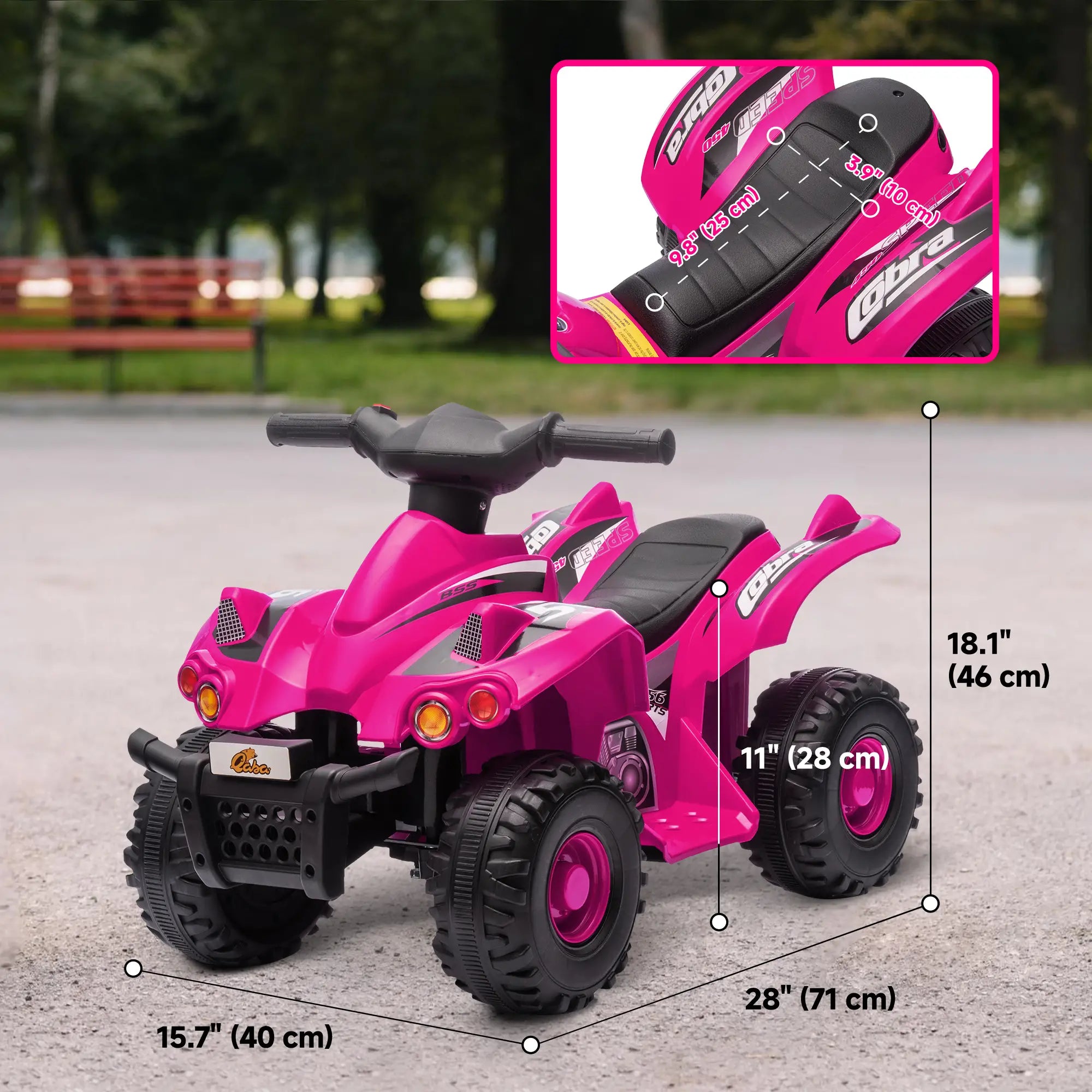 Outdoor battery powered ATV for little riders