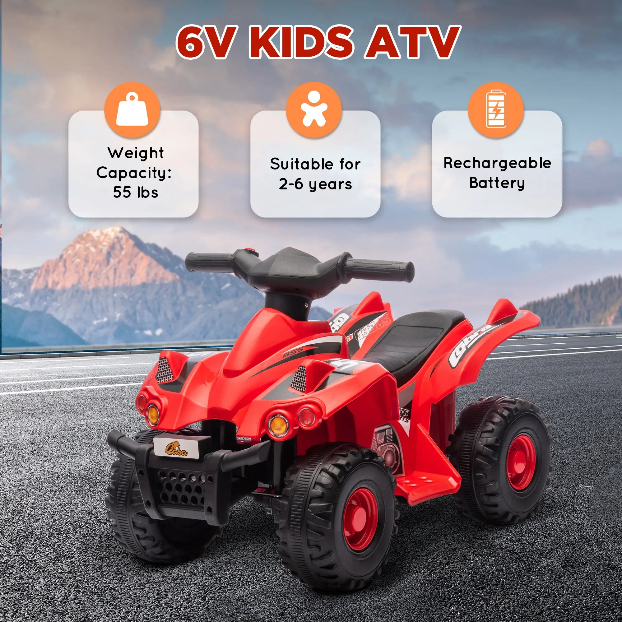 Kids outdoor electric vehicle with smooth ride