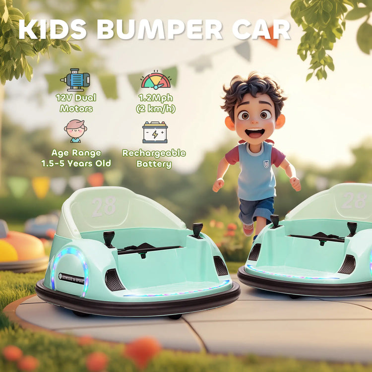 Kids electric bumper car with comfortable backrest and seat