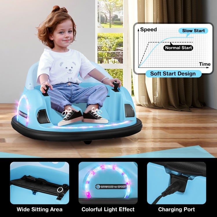 Kids spinning bumper car with easy controls