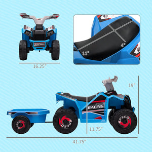 Blue toy truck with measurements on a light blue background