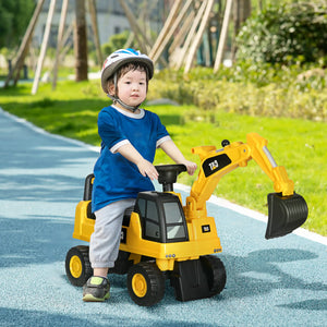 Kids ride-on excavator toy with functional shovel for toddlers aged 18 to 36 months
