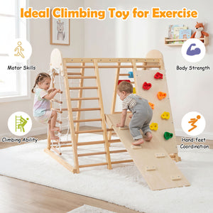Foldable indoor play gym for children with climbing and swinging fun