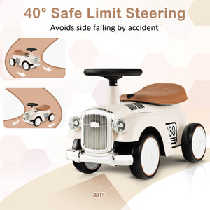 Children's toy car with safety features on a light background