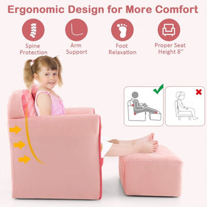 Decorative bow design on kids sofa