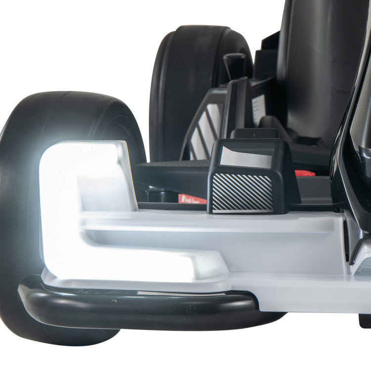 Kids go kart powered by dual 150W motors