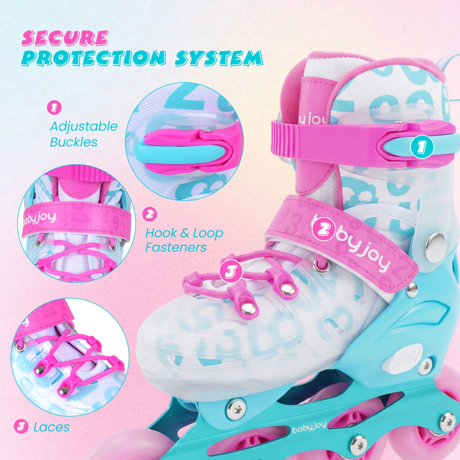 Complete inline skate set with instructions included