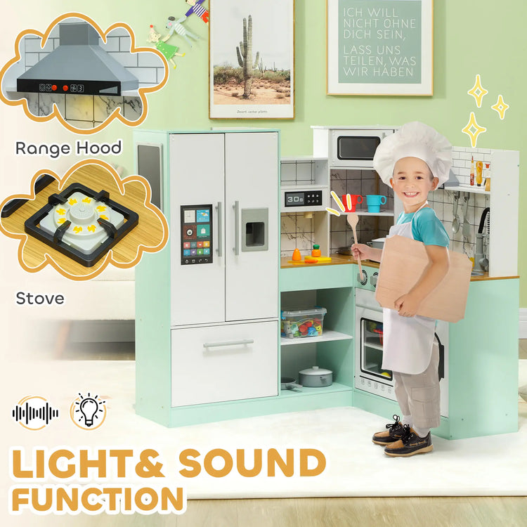 Kids kitchen set featuring ice maker and microwave