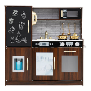 Toy kitchen featuring pretend telephone for realistic role play