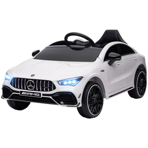 Kids Mercedes ride-on car with LED headlights and built-in music.
