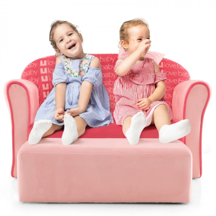 Kids mini couch placed in playroom
