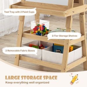 Kids easel with paper roll secured by magnetic holders1