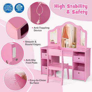 kids-pink-dressing-table-set