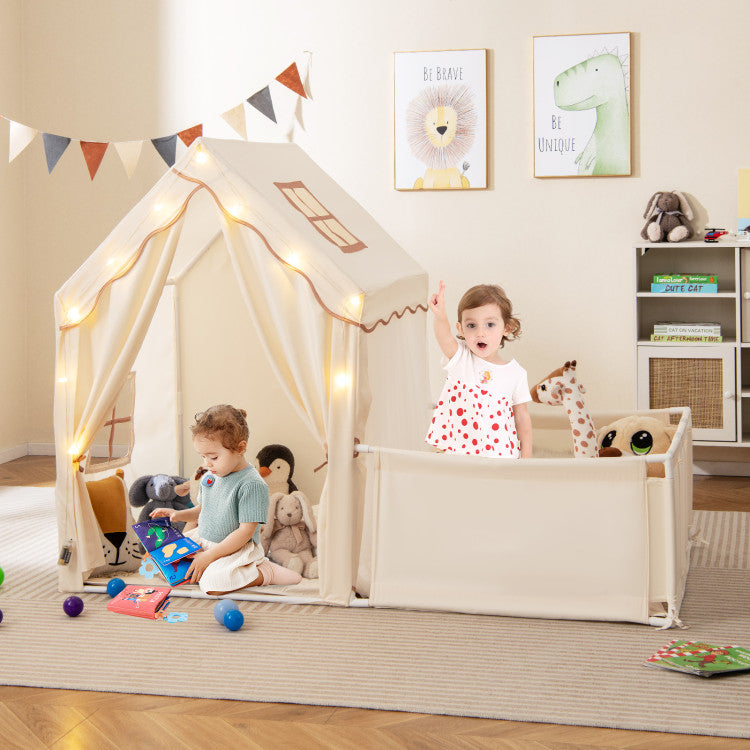 Kids play tent with playpen indoor playhouse