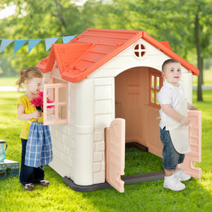 Kid’s playhouse toy set with slide and picnic table
