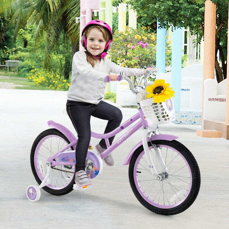 kids ride on bike with basket and dual brakes