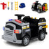 Toy police car with accessories on a white background