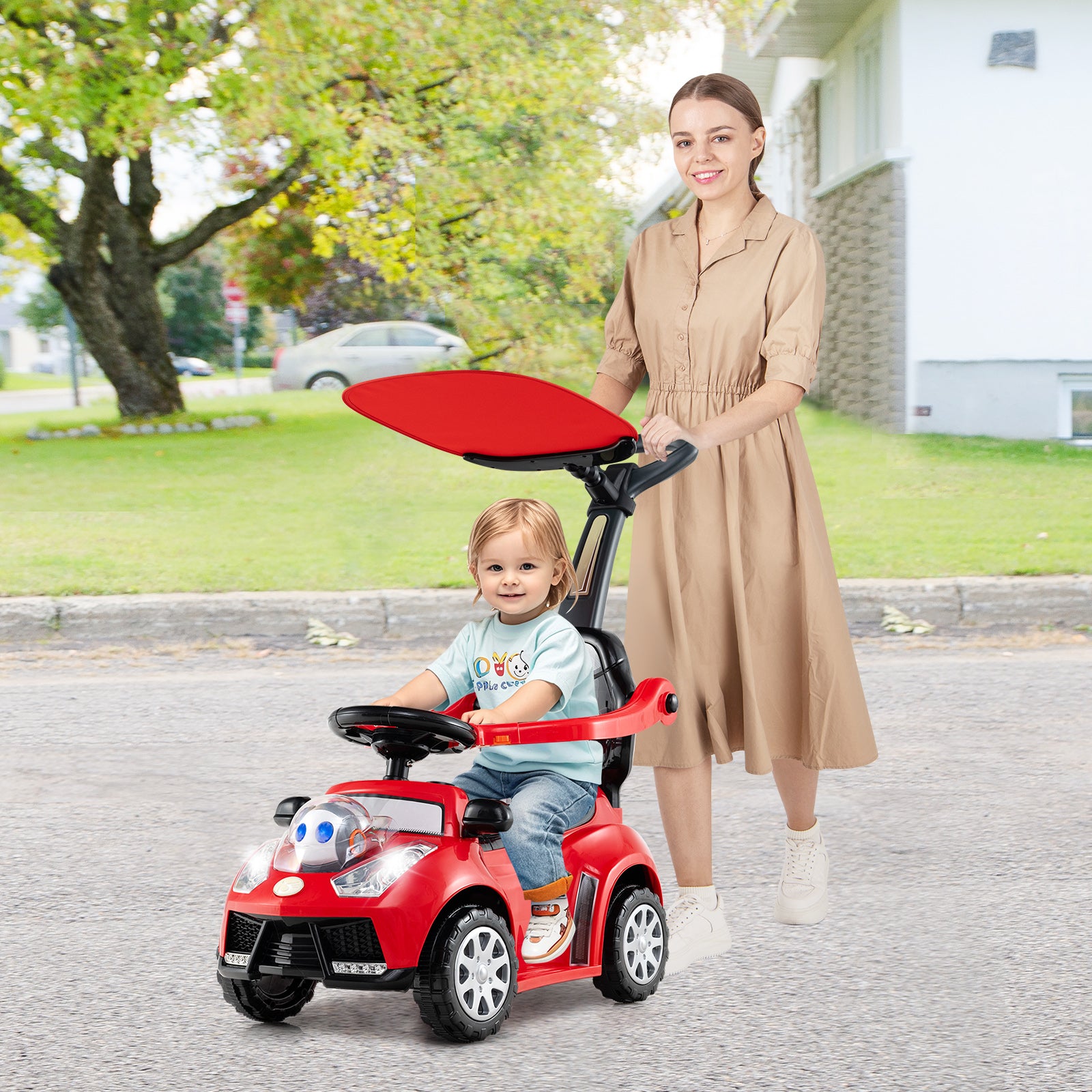 front view of toddler sliding car