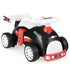 Toy police car with red and white accents on a white background