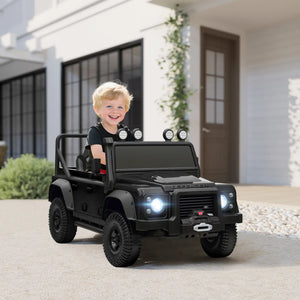 Side view of kids battery SUV with large wheels