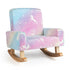 Kids rocking chair upholstered in soft flannel fabric