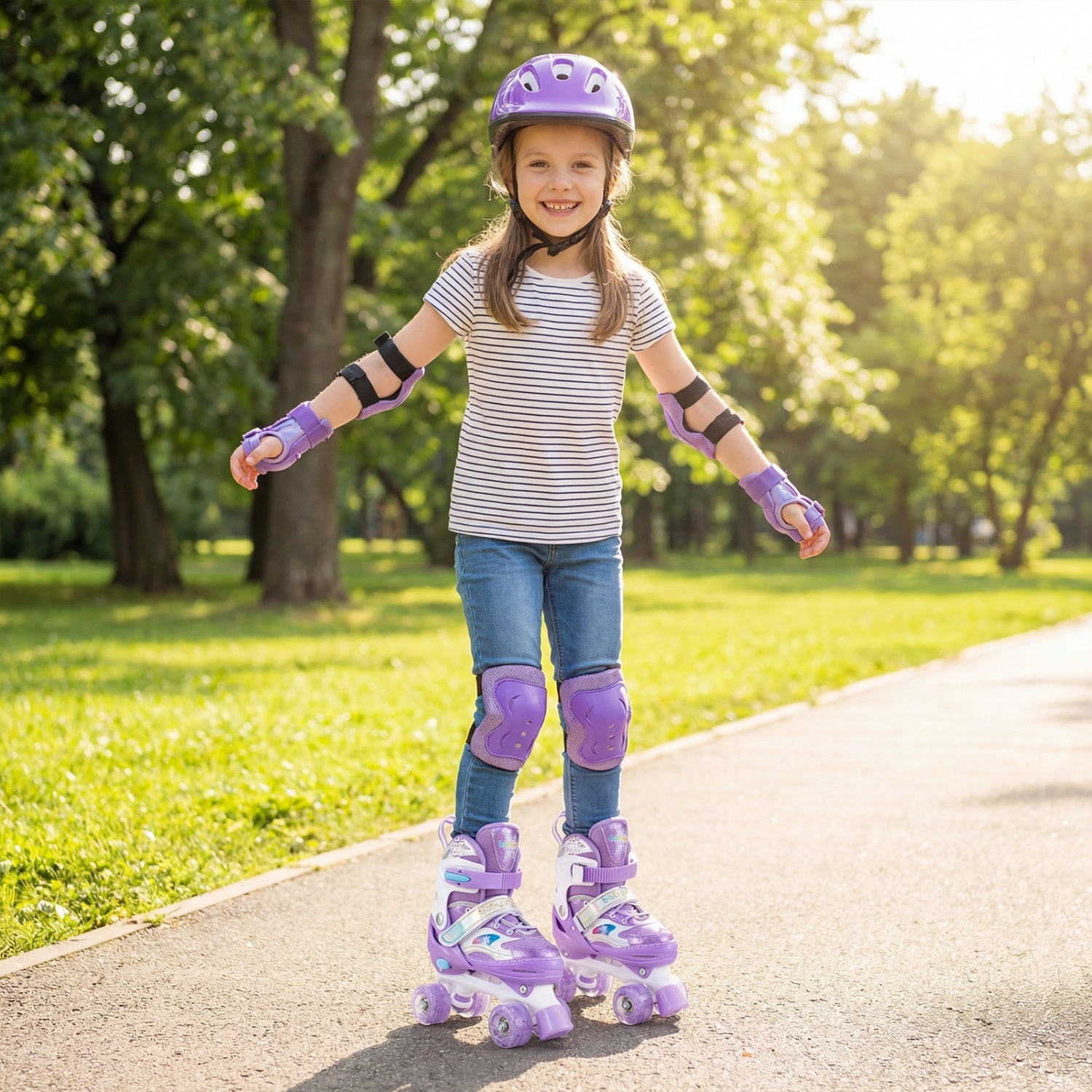 Roller skates with glowing wheels activated by motion