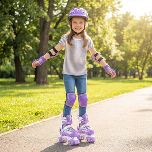 Roller skates with glowing wheels activated by motion