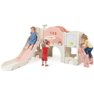 Indoor kids slide featuring magnetic whiteboard for creativity