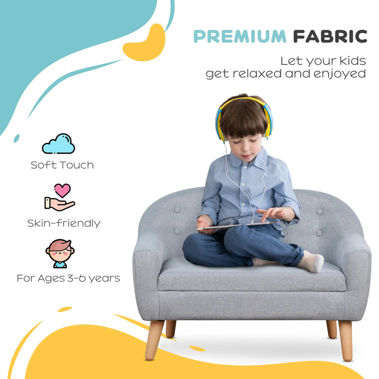 Soft foam cushions on toddler sofa