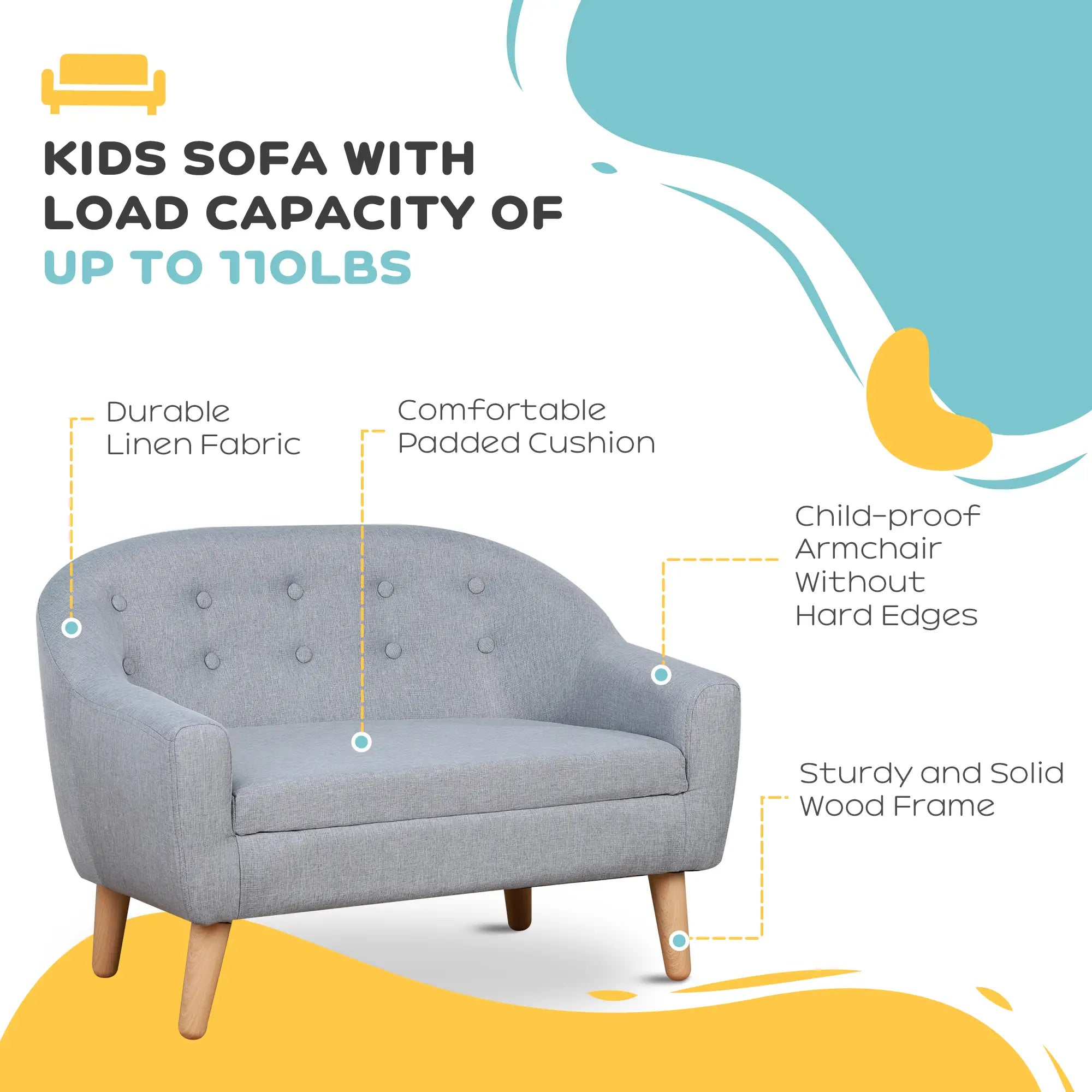Kids sofa in playroom setup